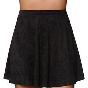Tan and Black Suede Skater Skirt